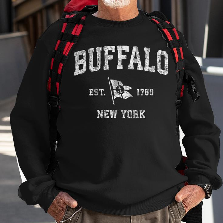Buffalo New York Ny Vintage Boat Anchor Flag Design Sweatshirt Gifts for Old Men