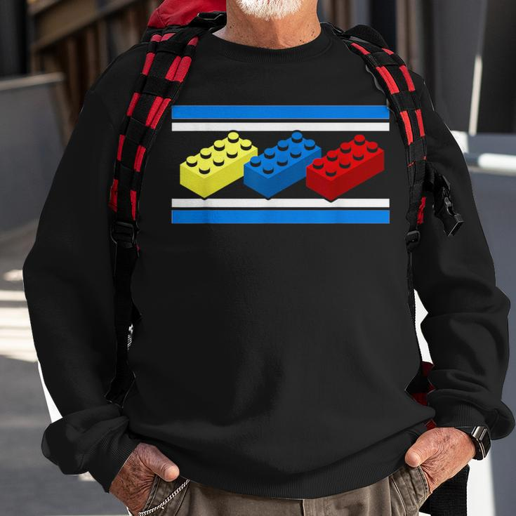 Building Bricks Blocks Master Builder Engineer Construction Sweatshirt Gifts for Old Men