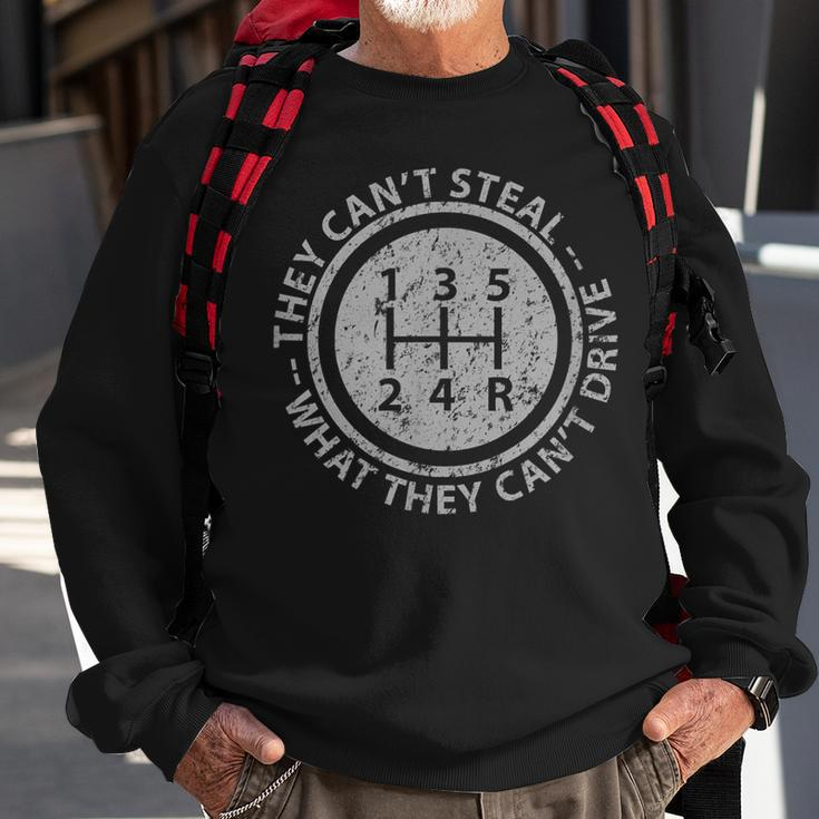 Built In Theft Protection Funny Stick Shift Manual Car Sweatshirt Gifts for Old Men