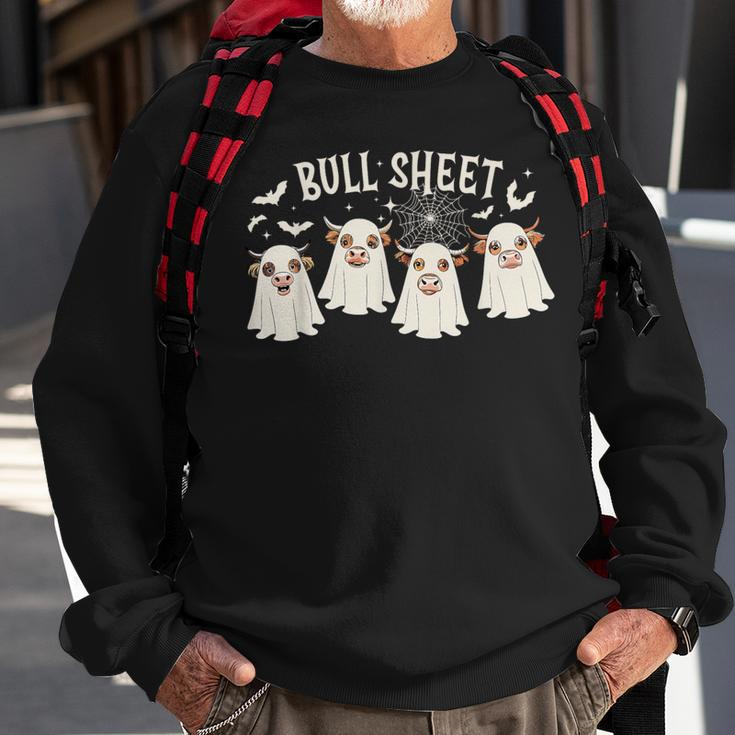 Bull Sheet Highland Cow Ghost Halloween Highland Cow Lover Sweatshirt Gifts for Old Men