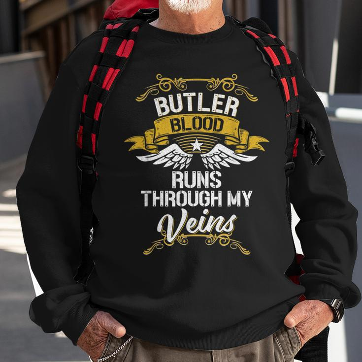 Butler Blood Runs Through My Veins Sweatshirt Gifts for Old Men
