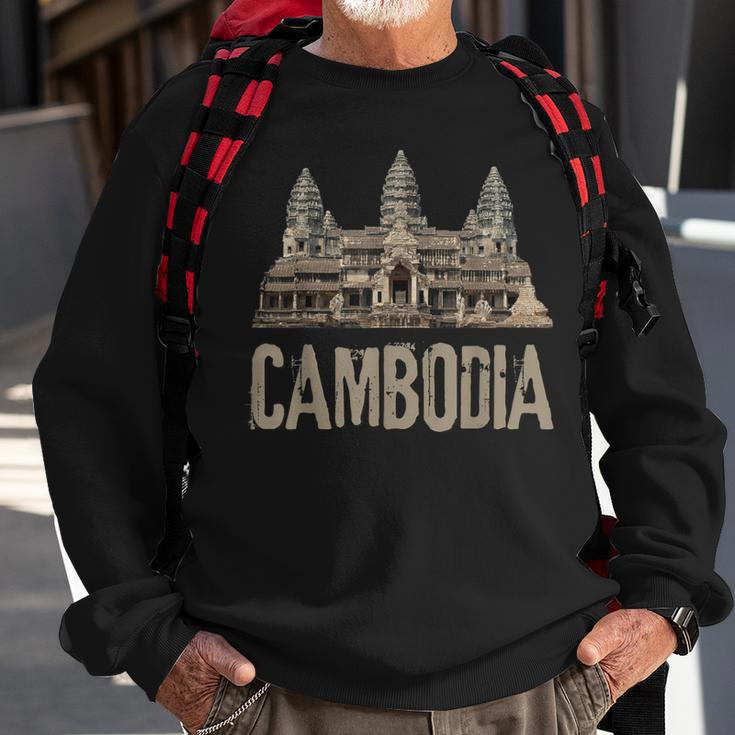 Cambodia Angkor Wat Khmer Historical Temple Sweatshirt Gifts for Old Men