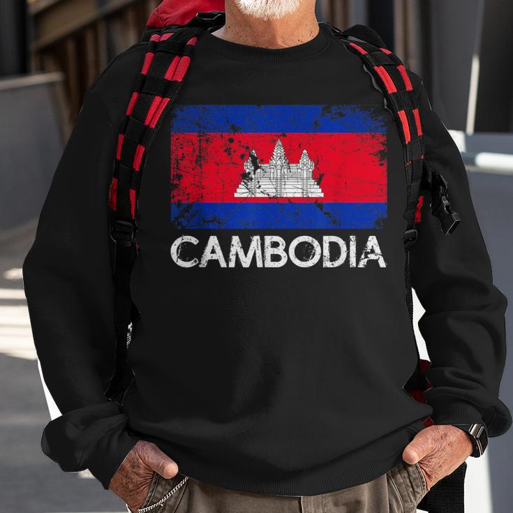 Cambodian Flag Vintage Made In Cambodia Sweatshirt Gifts for Old Men
