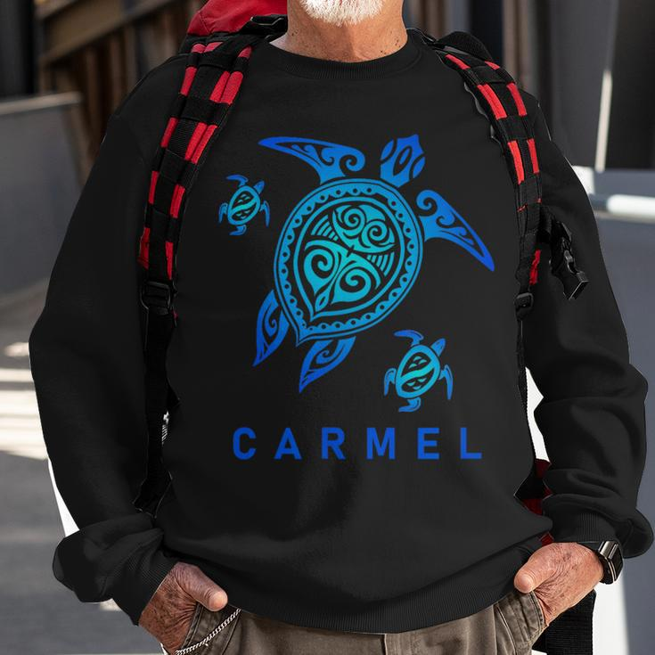 Carmel California Sea Blue Tribal Turtle Sweatshirt Gifts for Old Men