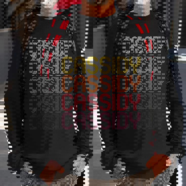 Cassidy Retro Wordmark Pattern Vintage Style Sweatshirt Gifts for Old Men
