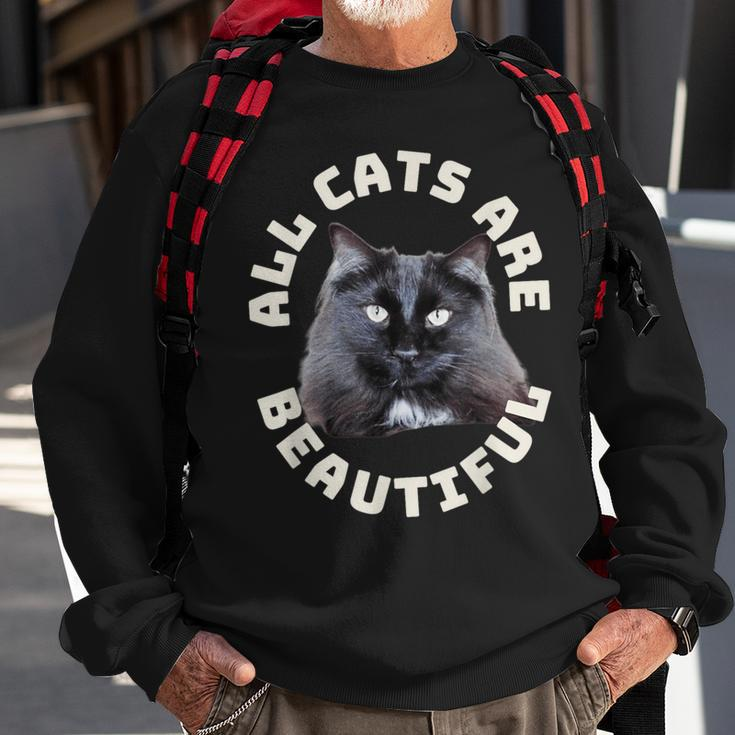 All Cats Are Beautiful Chantilly-Tiffany Cat Heartbeat Sweatshirt Gifts for Old Men