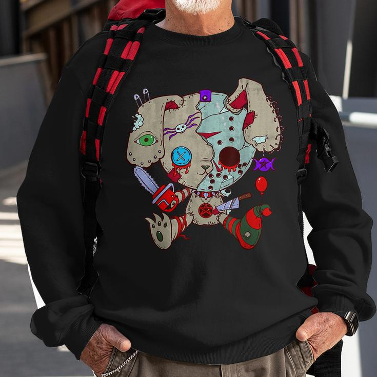 Chainsaw Goth Bunny Zombie Alt Punk Grunge Clothing Voodoo Goth Sweatshirt Gifts for Old Men