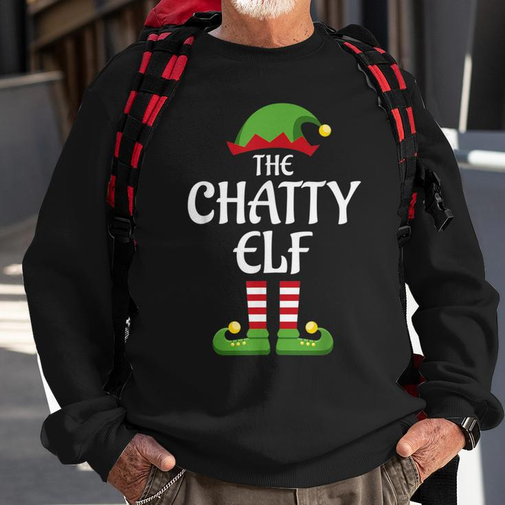 Chatty Elf Family Matching Group Christmas Sweatshirt Gifts for Old Men