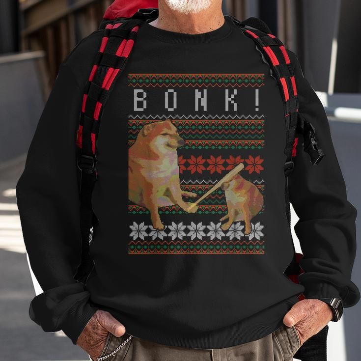 Cheems Bonk Ugly Christmas Sweater Doge Meme Sweatshirt Gifts for Old Men