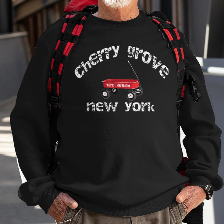 Cherry Grove Fire Island Red Wagon Queer Vacation Gay Ny Sweatshirt Gifts for Old Men