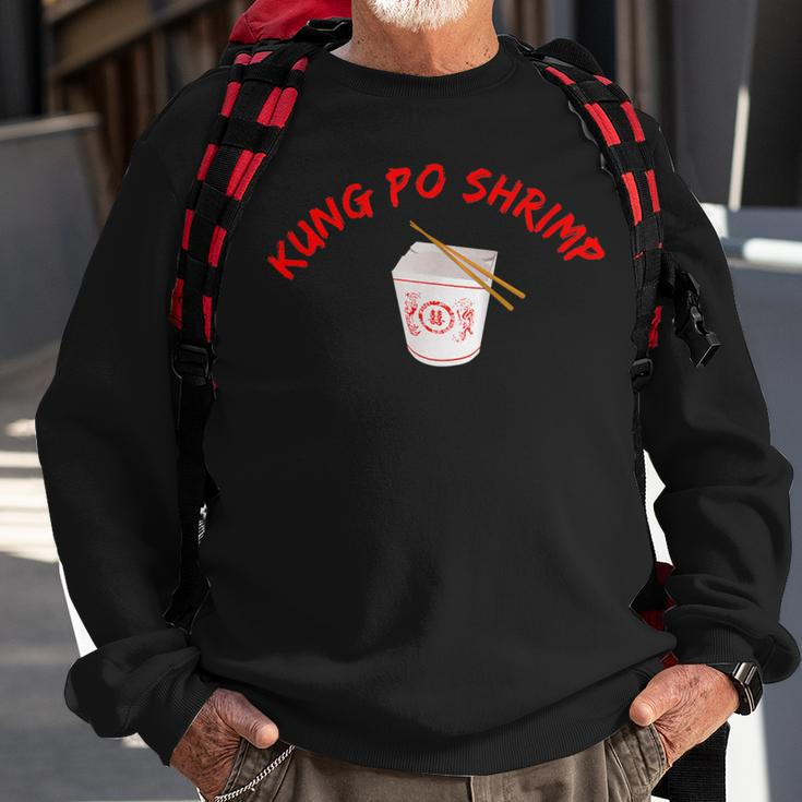 Graphic Chinese Food Apparel-Kung Po Shrimp Sweatshirt Gifts for Old Men