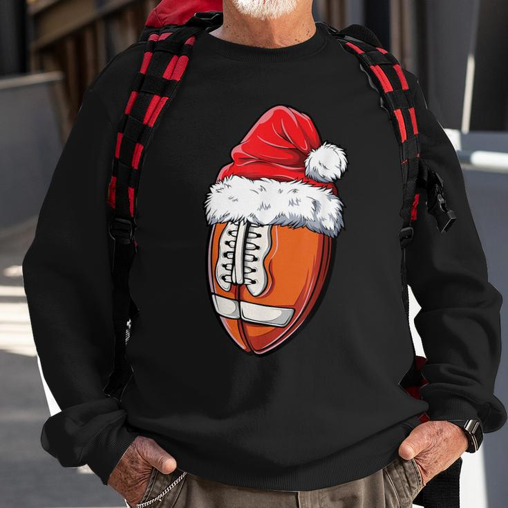 Christmas Football Ball Santa Hat Xmas Boys Team Sport Sweatshirt Gifts for Old Men