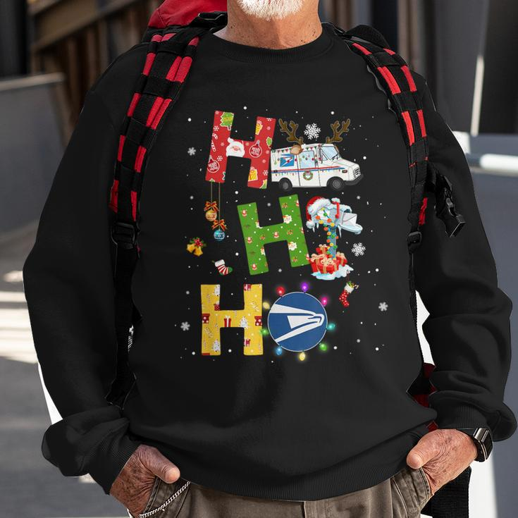 Christmas Lighting Santa Claus Ho Ho Ho Postal Worker Sweatshirt Gifts for Old Men