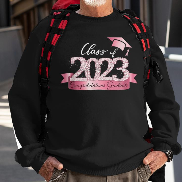 Class Of 2023 Congratulations Graduate Pink Black Outfit Sweatshirt Gifts for Old Men