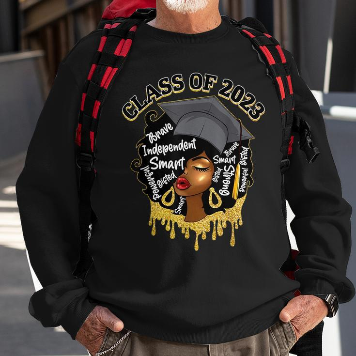 Class Of 2023 Proud Black Queen Afro Girl Graduation Sweatshirt Gifts for Old Men