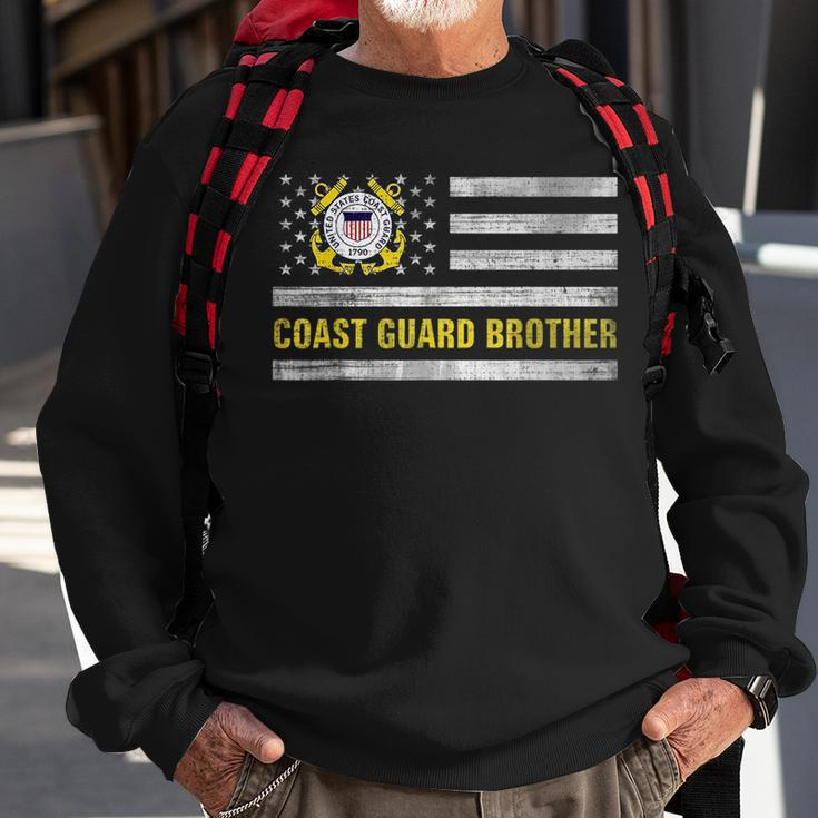 Coast Guard Brother With American Flag Gift For Veteran Day Veteran Funny Gifts Sweatshirt Gifts for Old Men