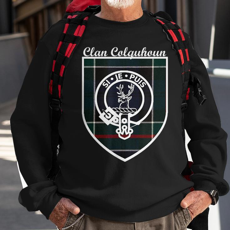 Colquhoun Surname Last Name Scottish Clan Tartan Badge Crest Funny Last Name Designs Funny Gifts Sweatshirt Gifts for Old Men