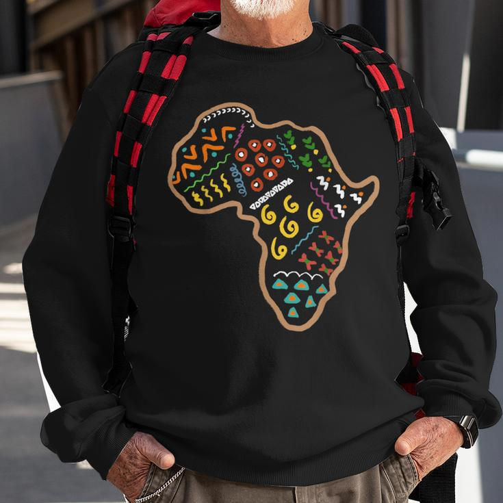 Continent Of Africa Colorful Doodle Design Sweatshirt Gifts for Old Men
