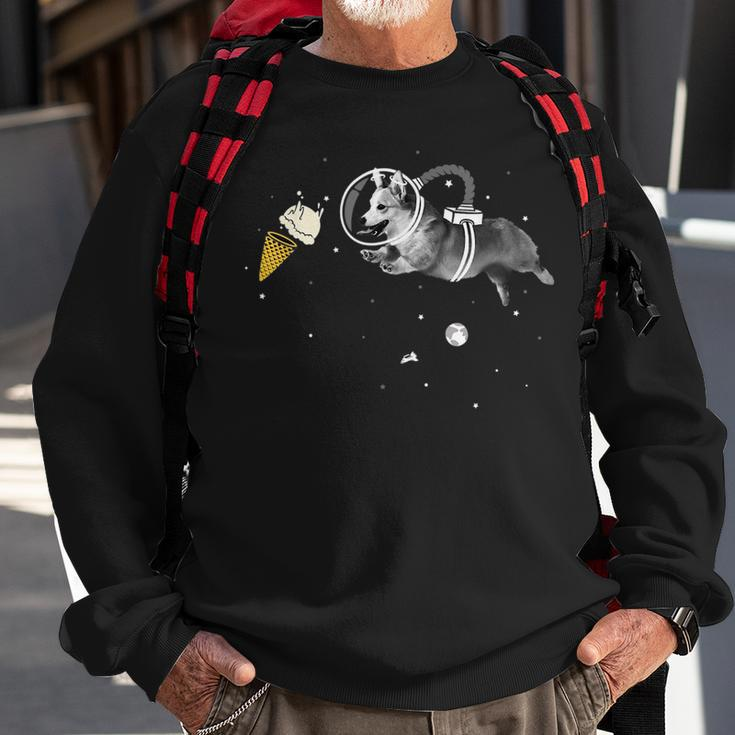 Corgi Astronaut In Space - Icecream Corginaut Sweatshirt Gifts for Old Men