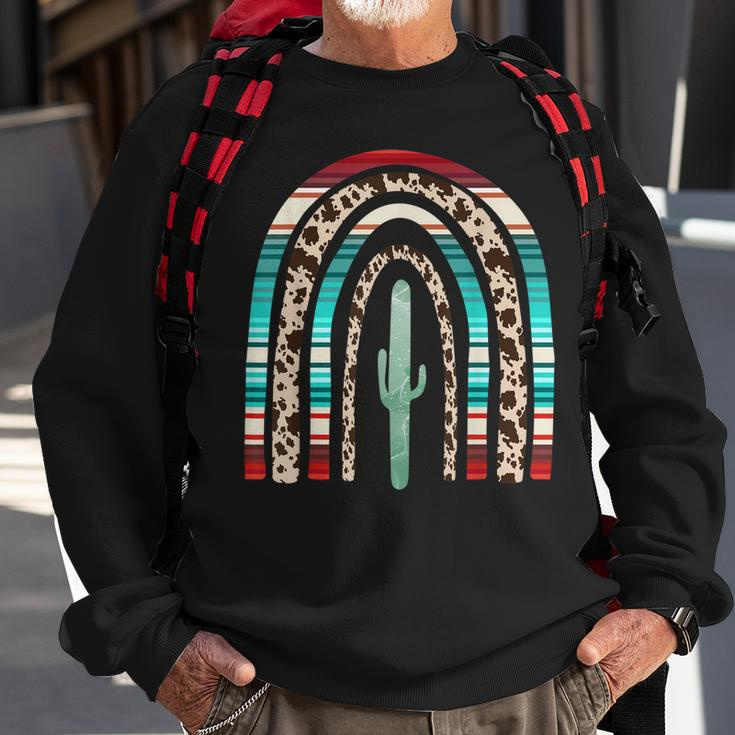 Country Cowgirl Texas Women Rainbow Cactus Sweatshirt Gifts for Old Men