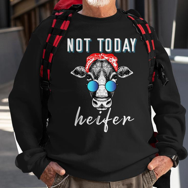 Cow Not Today Heifer Cow Bandana Sweatshirt Gifts for Old Men