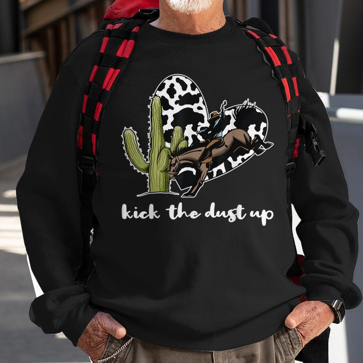 Cowboy Cactus Buffalo Western Cowgirl Black Sweatshirt Gifts for Old Men