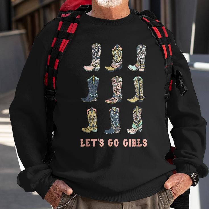 Cowgirl Boot Lets Go Girls Howdy Western Cowgirl Sweatshirt Gifts for Old Men