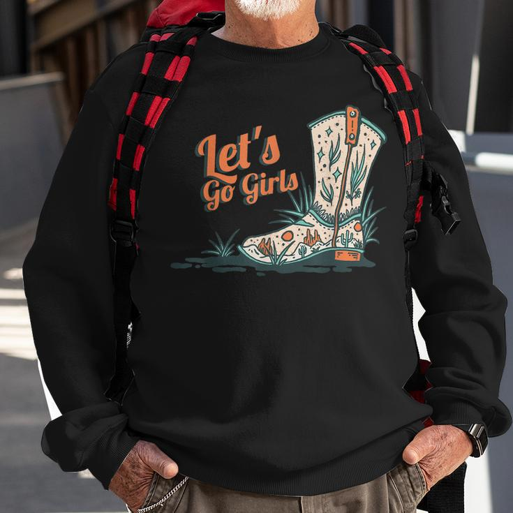 Cowgirl Boots Lets Go Girls Howdy Western Cowgirl Sweatshirt Gifts for Old Men