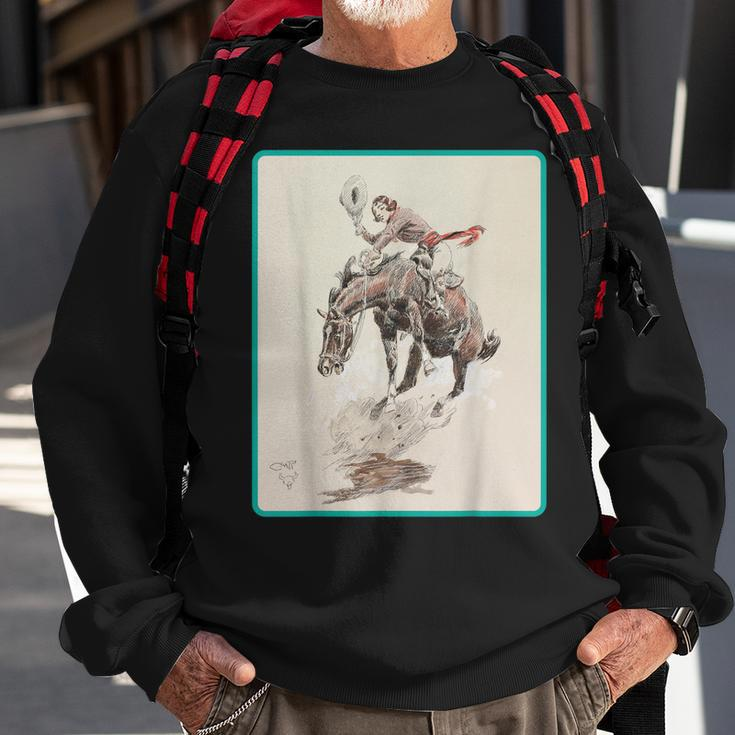 Cowgirl Cowboy Rodeo Horse Western Country Vintage America Sweatshirt Gifts for Old Men