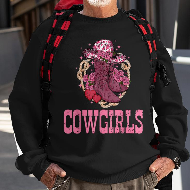 Cowgirls Pink Cowboy Hat Boots Western Cowgirls Rodeo Rodeo Funny Gifts Sweatshirt Gifts for Old Men