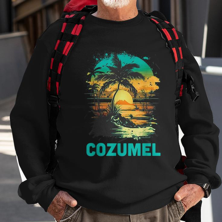 Cozumel Mexico Tropical Sunset Beach Souvenir Vacation Sweatshirt Gifts for Old Men