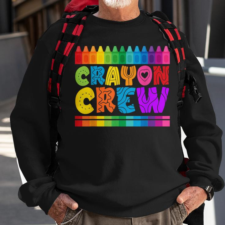 Crayon Crew Coloring Artistic Drawing Color Sweatshirt Gifts for Old Men