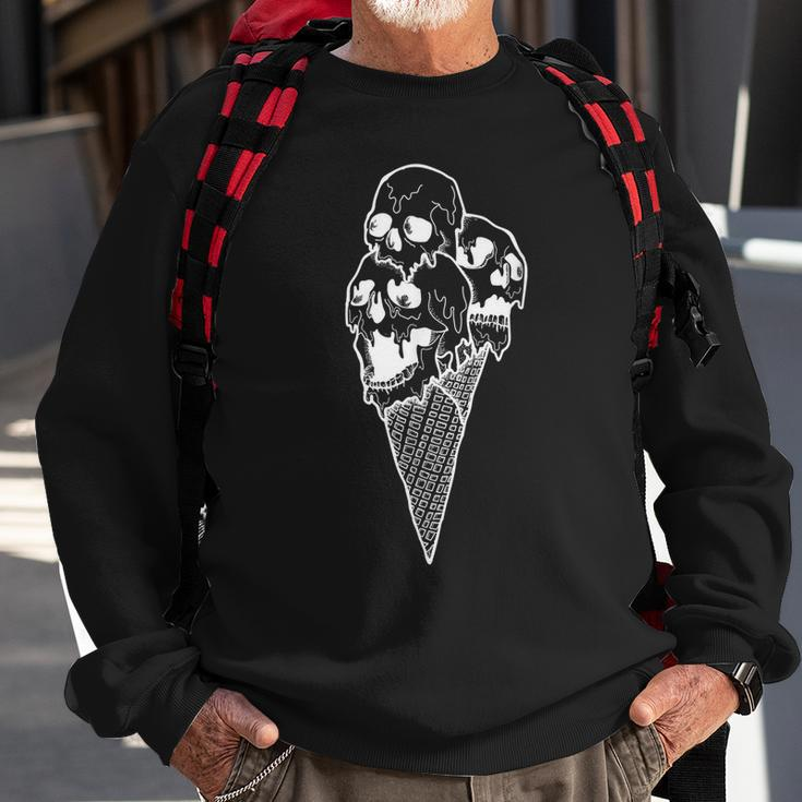 Creepy Skulls Icecream Horror Halloween Halloween Sweatshirt Gifts for Old Men