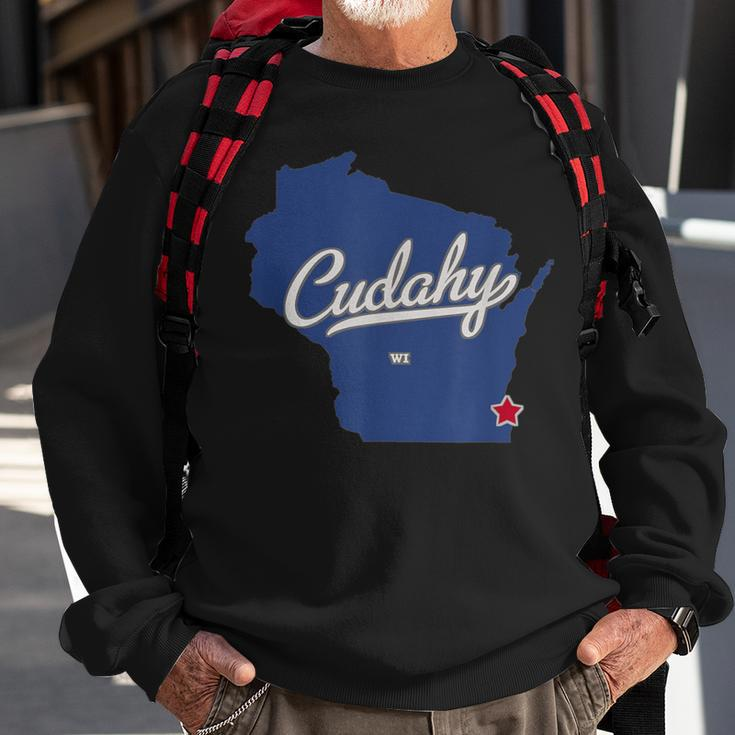 Cudahy Wisconsin Wi Map Sweatshirt Gifts for Old Men