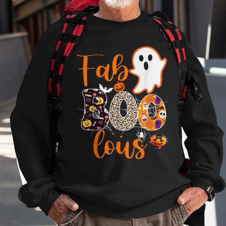 Cute Boo Ghost Halloween Fab Boo Lous Leopard Sweatshirt Gifts for Old Men