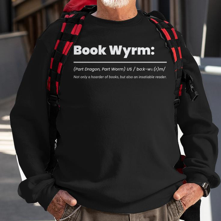 Cute Book Worm Definition | Funny Librarian Book Dragon Sweatshirt Gifts for Old Men