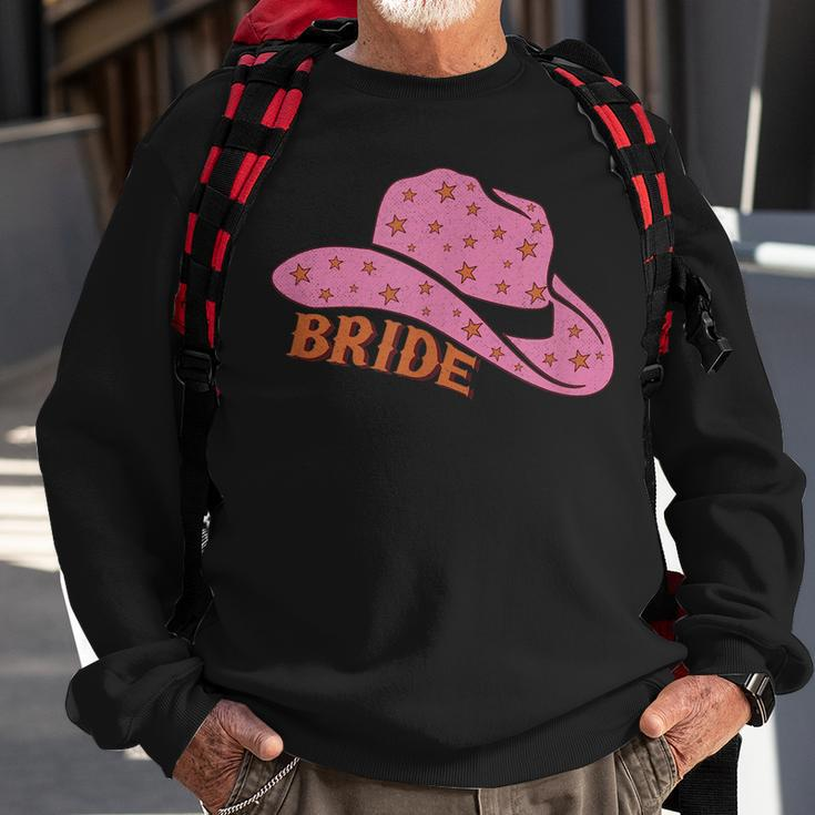 Cute Bridesmaid Bachelorette Party Bride Pink Cowgirl Hat Sweatshirt Gifts for Old Men