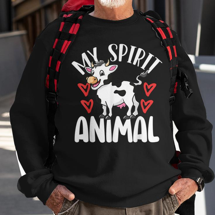 Cute Cows Are My Spirit Animal Colorful Cow Cattle Lover Sweatshirt Gifts for Old Men