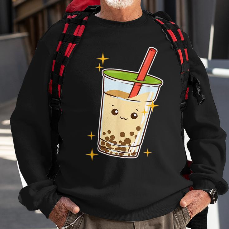 Cute Kawaii Bubble Tea Boba Lover Milk Tea Tapioca Sweatshirt Gifts for Old Men