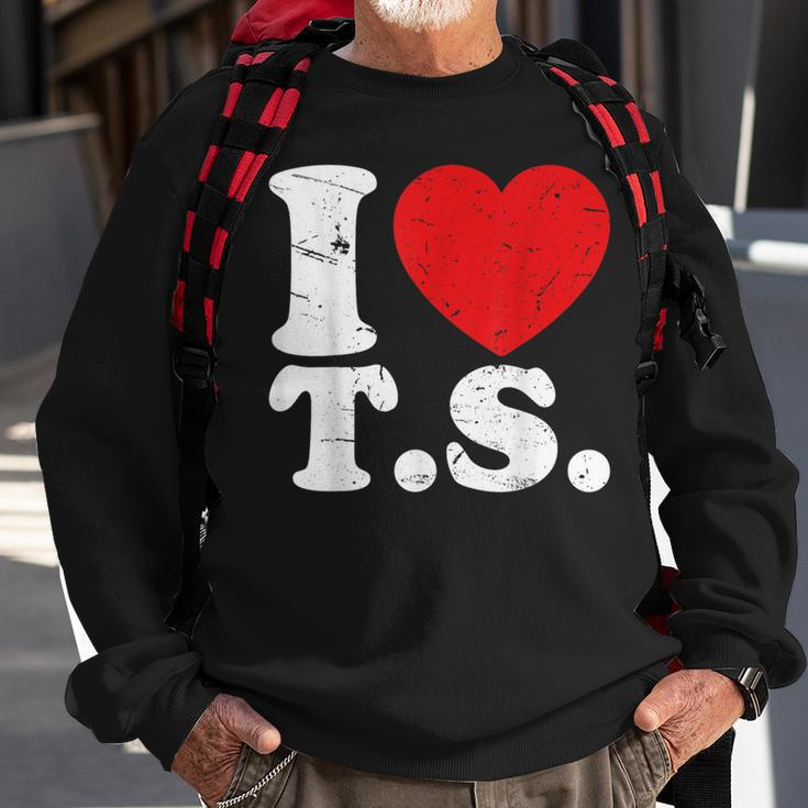 Cute Red Heart I Love TS Sweatshirt Gifts for Old Men