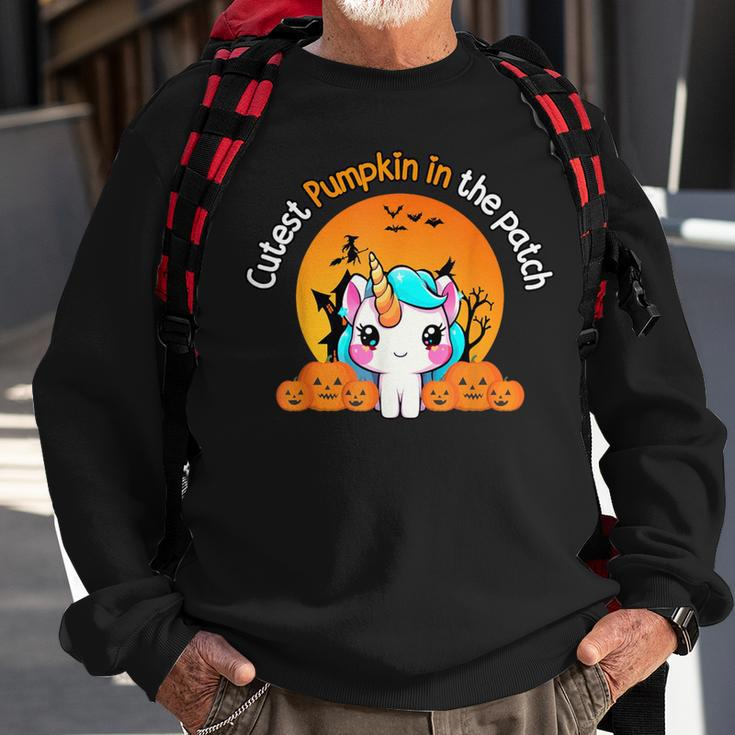 Cutest Pumpkin In The Patch Unicorn Witch Halloween Kawaii Sweatshirt Gifts for Old Men