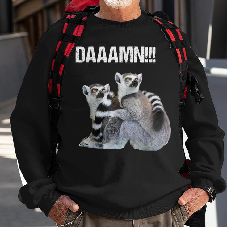 Daaamn Fucking Hilarious Cute Lemur Monkey Sweatshirt Gifts for Old Men