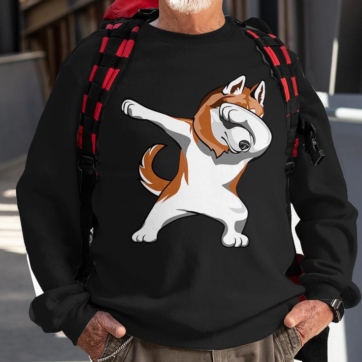 Dabbing Husky Huskies Dogs Pups Funny Sweatshirt Gifts for Old Men