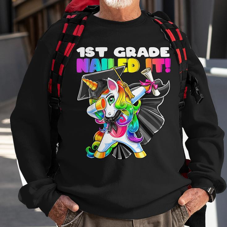 Dabbing Unicorn 1St Grade Graduation Cap Gown Gifts Girls Sweatshirt Gifts for Old Men