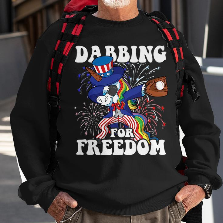 Dabbing Unicorn Baseball Uncle Sam 4Th Of July Usa Patriotic Sweatshirt Gifts for Old Men
