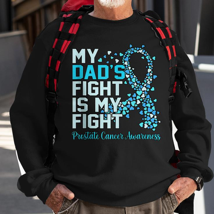 Dads Fight Is My Fight Prostate Cancer Awareness Graphic Sweatshirt Gifts for Old Men