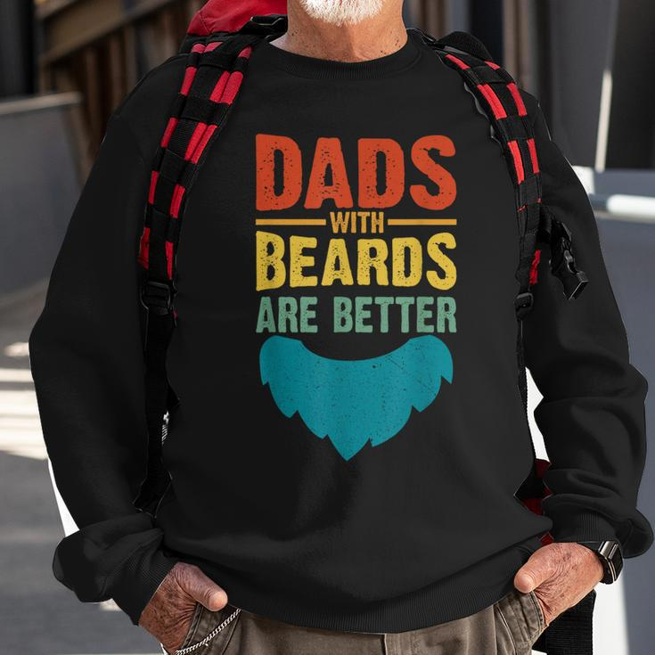 Dads With Beards Are Better Vintage Funny Fathers Day Joke Sweatshirt Gifts for Old Men