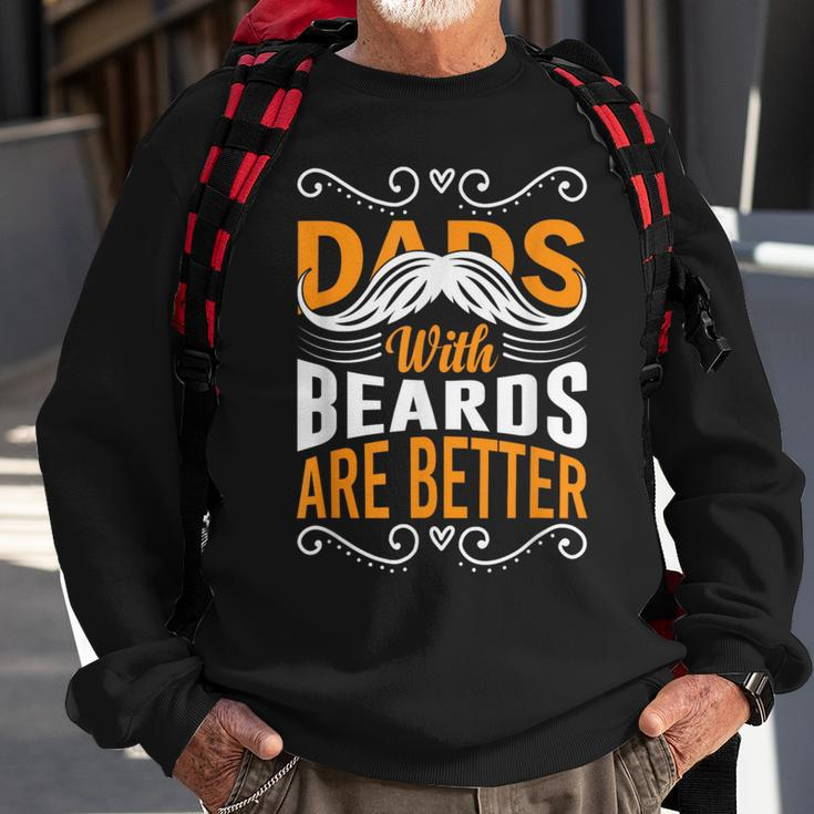 Dads With Beards Are Better Vintage Funny Fathers Day Joke Sweatshirt Gifts for Old Men
