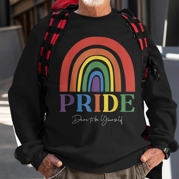 Dare To Be Yourself Love Is Love Gay Pride Month Lgbtq Sweatshirt Gifts for Old Men