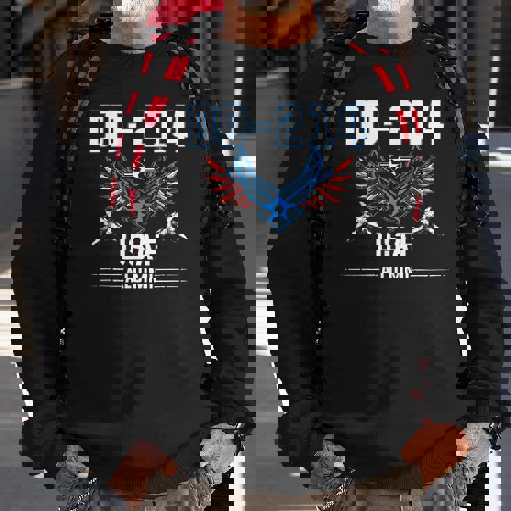 Dd-214 Us Air Force Alumni Us Flag Usaf Proud Air Force Sweatshirt Gifts for Old Men
